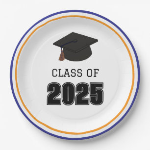 Plato De Papel Clase de azul y Naranja 2025