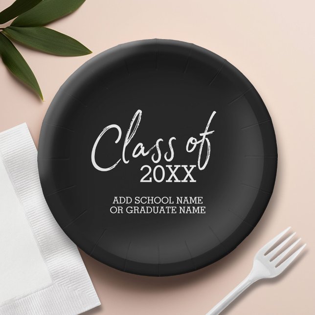 Plato De Papel Clase de cualquier año de fiesta de graduación (Custom Paper Plate)