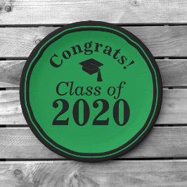 Plato De Papel Clase de felicitaciones de 2024 Negro verde
