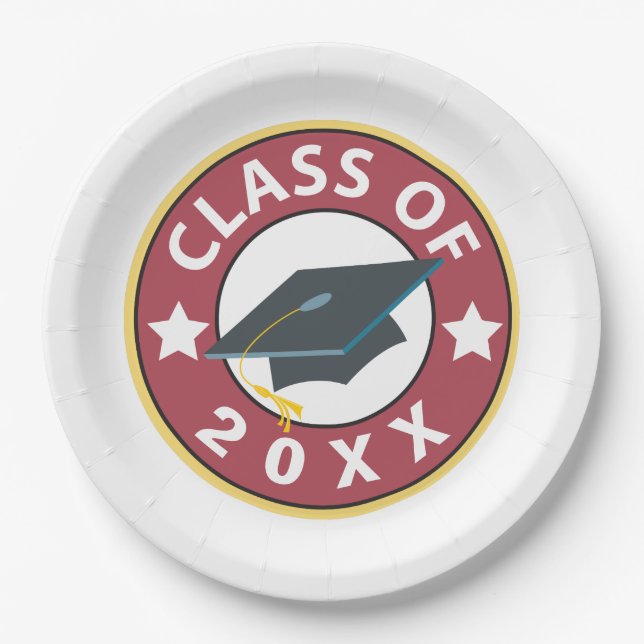 Plato De Papel Clase de graduación (Anverso)