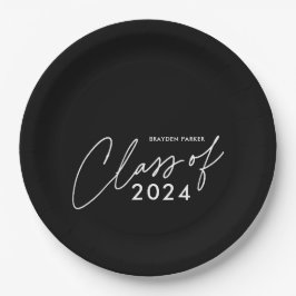 Plato De Papel Clase de Graduación de Script 2024