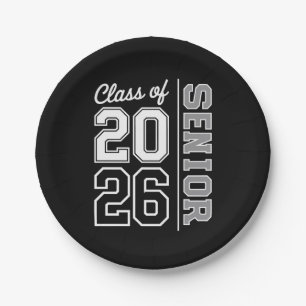 Plato De Papel Clase de graduación de último año 2026 26 Graduado
