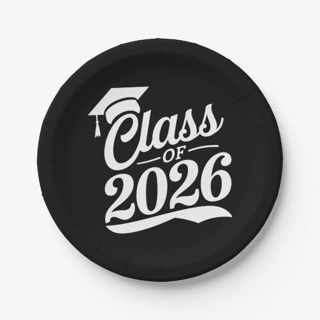 Plato De Papel Clase De Graduación Orgullosa De 2026 (Anverso)