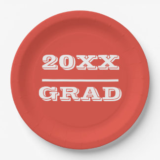 Plato De Papel Clase De Graduados Fiesta Suministros Blanco Rojo