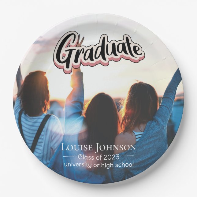 Plato De Papel Clase de Invitación de graduación de 2023 (Anverso)
