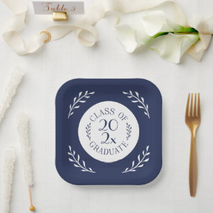 Plato De Papel Clase De La Marina De Moda De Graduados 2025 Botán