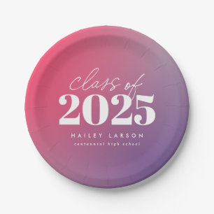 Plato De Papel Clase de moda de Gradiente Rosa 2024