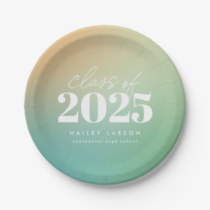 Plato De Papel Clase de moda de Gradiente Verde 2024
