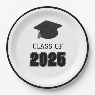 Plato De Papel Clase de negro y blanco 2025