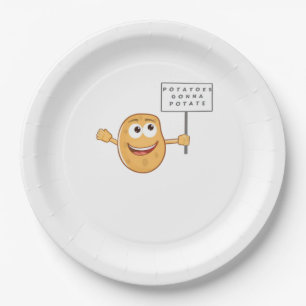 Plato De Papel Clase de patatas con patatas (Pun de patata vegeta