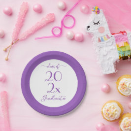 Plato De Papel Clase De Tipografía Violeta Graduada De Año Person