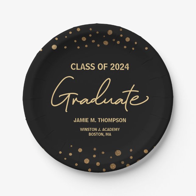 Plato De Papel Clase Gold Confetti de 2021 (Anverso)