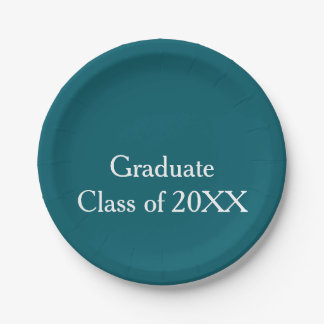 Plato De Papel Clase graduada de 20XX turquesa felicitaciones nom