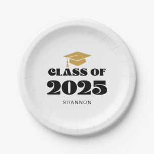 Plato De Papel Clase moderna de oro negro de 2025