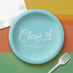 Plato De Papel Clase personalizado de para graduación o Reunión d