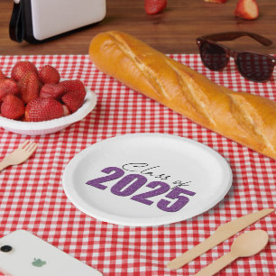 Plato De Papel Clase Purpurina púrpura de 2025