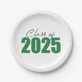 Plato De Papel Clase Purpurina verde de 2025