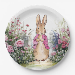 Plato De Papel Clásica chaqueta rosa de conejo