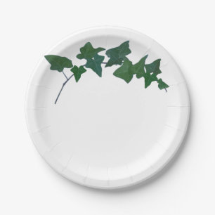 Plato De Papel Clásica marfil verde inglés