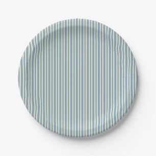 Plato De Papel Clásico a rayas azules