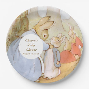 Plato De Papel Clásico Baby Shower de Peter Rabbit