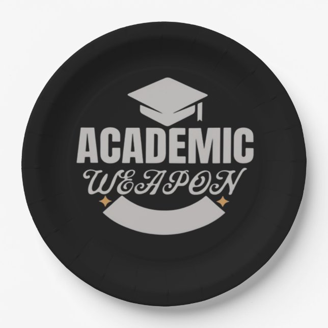 Plato De Papel Clásico de arma académica (Anverso)