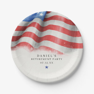 Plato De Papel Clásico de Bandera Americana