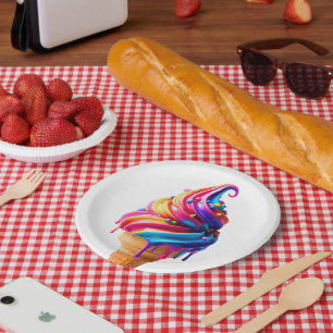 Plato De Papel Clásico de helado de SlipperyJoe