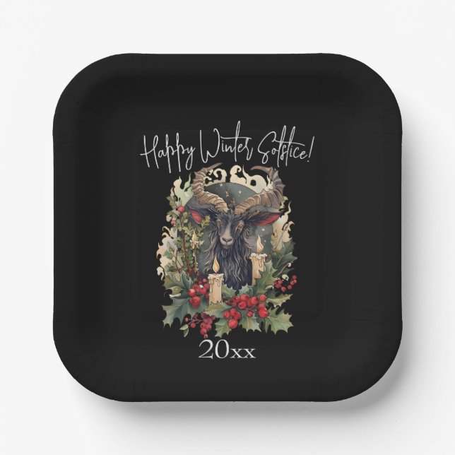 Plato De Papel Clásico Goat Yule (Anverso)