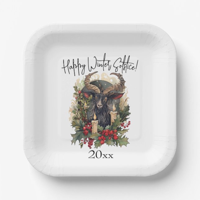 Plato De Papel Clásico Goat Yule (Anverso)