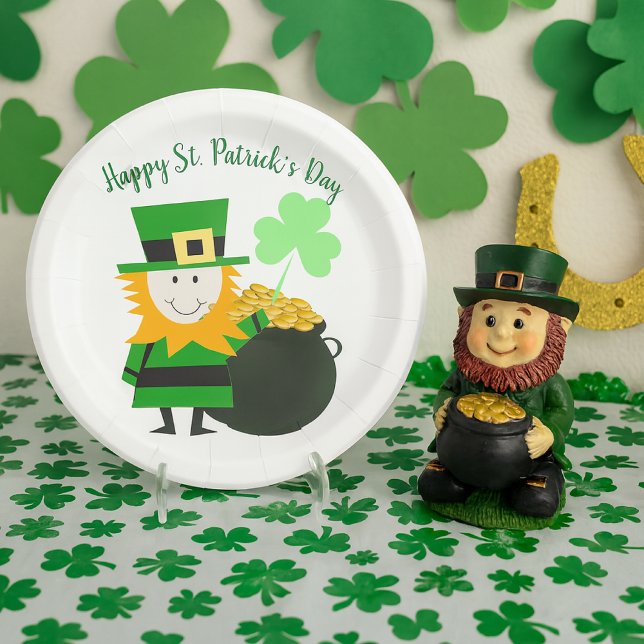 Plato de papel clásico para fiesta de San Patricio (Subido por el creador)