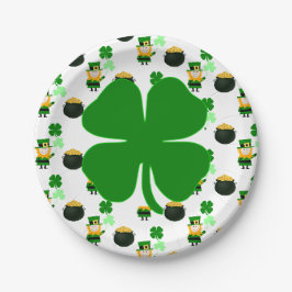 Plato De Papel Clásico patrón del día de San Patricio fiesta 