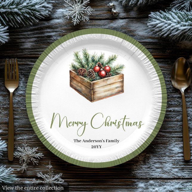 Plato De Papel Classic Boho Scandinavian Christmas Tree Plates (Classic Boho Scandinavian Christmas Tree Plates)