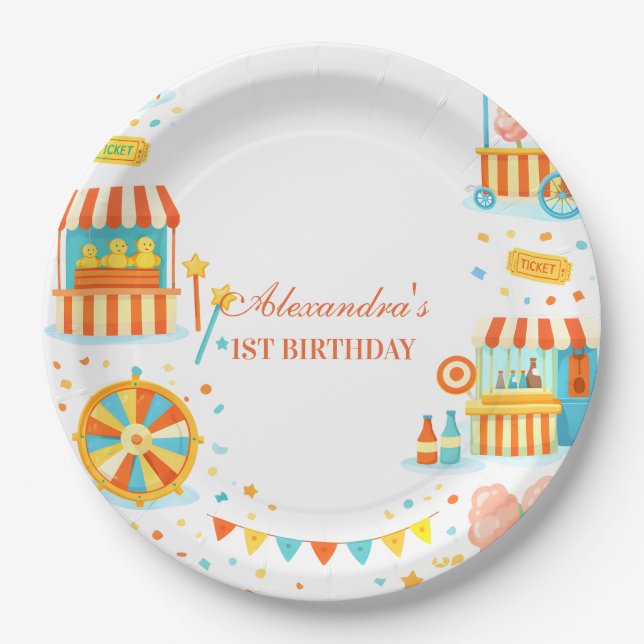 Plato De Papel Classic Carnival Storybook Birthday (Anverso)
