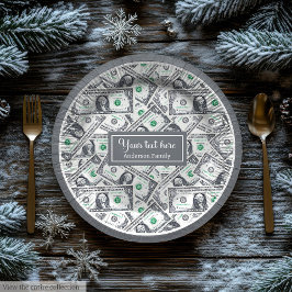 Plato De Papel Classic funny gift dollar pattern personalized