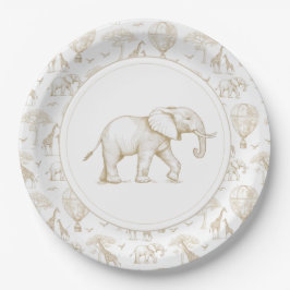 Plato De Papel Classic Little Wild One Baby Shower Toile