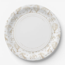 Plato De Papel Classic Little Wild One Baby Shower Toile