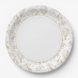 Plato De Papel Classic Little Wild One Baby Shower Toile
