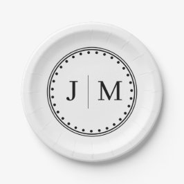 Plato De Papel Classic Monogram Wedding Border line