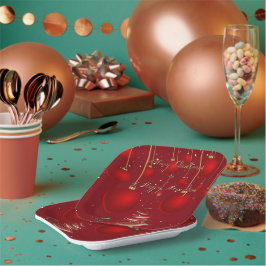 Plato De Papel  Classic Red Christmas Ornaments Christmas 