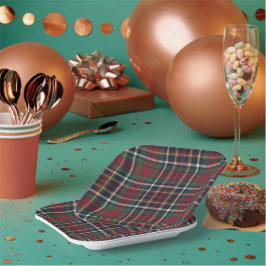 Plato De Papel Classic Red Dark Blue Green Plaid Pattern