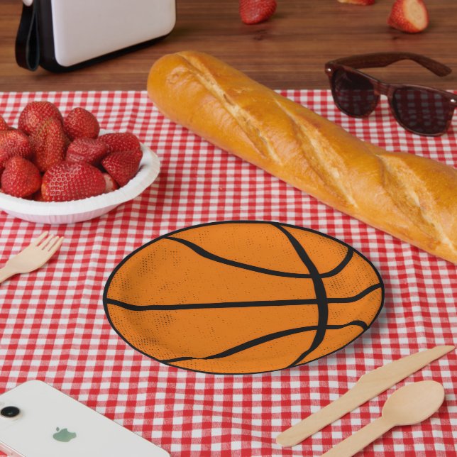 Plato De Papel Classic Varsity Basketball Hoops Game Day Style (Picnic)