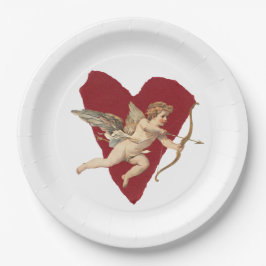 Plato De Papel Classical Cupid Romantic Modern Wedding Elegant 