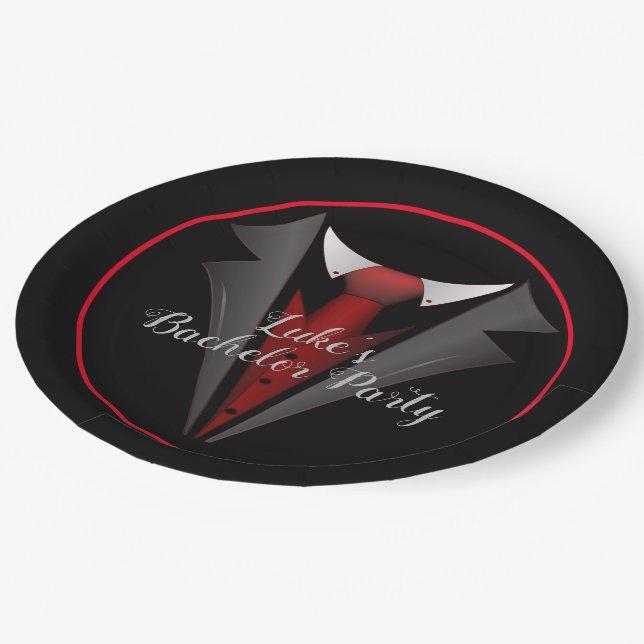 Plato De Papel Classy Gentleman Red Tie (Angular)