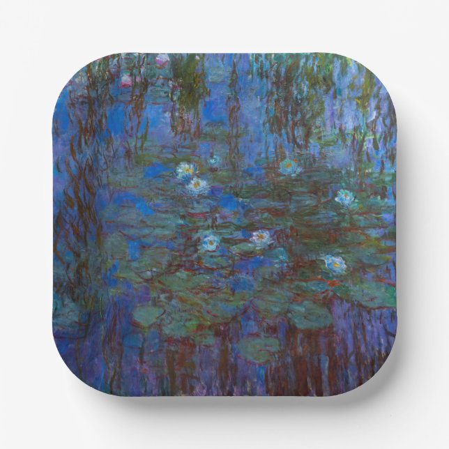 Plato De Papel Claude Monet - Blue Water Lilies (Anverso)