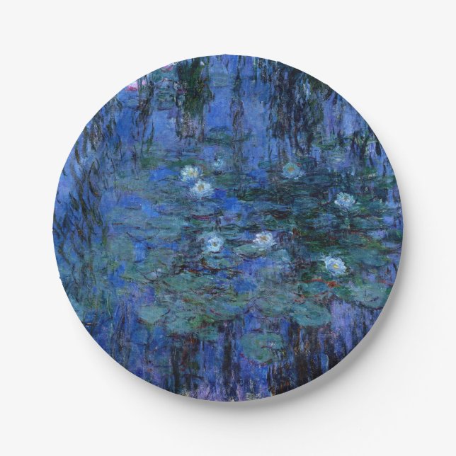 Plato De Papel Claude Monet Blue Water Lilies (Anverso)