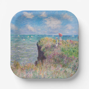 Plato De Papel Claude Monet - Camino acantilado en Pourville