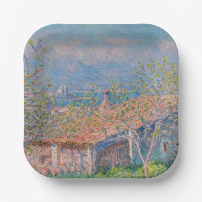 Plato De Papel Claude Monet - Casa de jardinero en Antibes (Anverso)