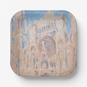 Plato De Papel Claude Monet - Catedral de Rouen al atardecer