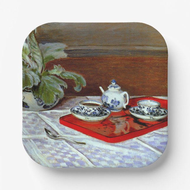 Plato De Papel Claude Monet - El juego de té, (Anverso)